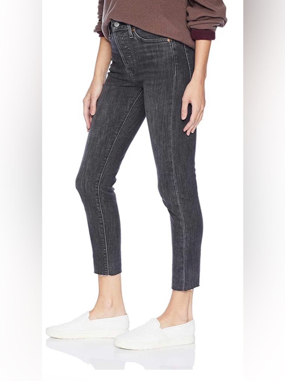 Levi’s Women's Wedgie Skinny Raw Hem Jeans in Washed Black Size 29